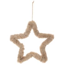 Prodotto Decorazione a forma di stella in pelliccia sintetica da appendere, 30 cm, 3 pezzi