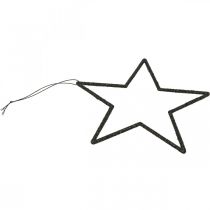 Prodotto Stella nera glitter Decorazione natalizia per finestra 17,5cm 9pz