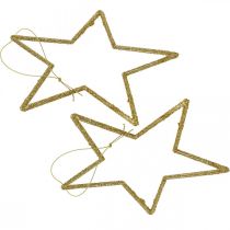 Prodotto Stella da appendere Decorazione natalizia glitter oro 12cm 12pz