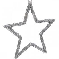 Prodotto Ciondolo stella decorazione natalizia glitter argento 7,5cm 40p