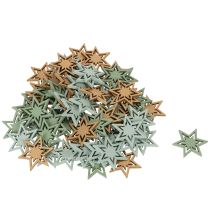 Prodotto Assortimento di stelle decorative in legno per decorazioni da tavola e lavori creativi, 3 cm, 72 pezzi
