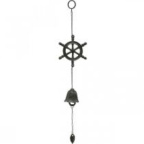 Campanello decorativo vintage del volante del rimorchio, campanello a vento in ghisa L50cm