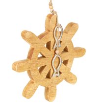 Prodotto Decorazione in legno volante Pesce naturale Argento Appeso Ø21,5cm