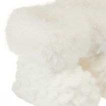 Prodotto Stivali con stivali di pelliccia Decorazione albero di Natale bianco 7 cm 2 pezzi