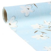 Tessuto decorativo fiori blu 30 cm x 3 m