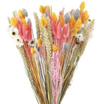 Prodotto Bouquet di fiori secchi e chicchi rosa gialli blu 55 cm