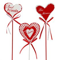 Prodotto Spina per bouquet a forma di cuore, San Valentino, decorazione floreale H6cm 6 pz
