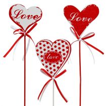Prodotto Spina per bouquet a forma di cuore, San Valentino, decorazione floreale H6cm 6 pz