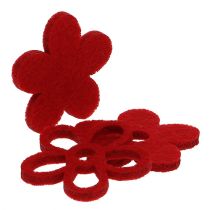 Feltro Litter-Deco fiore rosso ordinato nel mix Ø4cm 72 pezzi