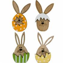 Cucciolata decorativa coniglietto in uovo, decorazione regalo, uovo coniglietto da decorare, decorazione in legno da attaccare 12 pezzi