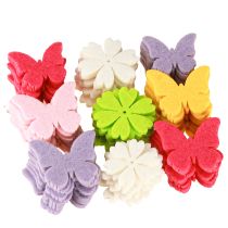Prodotto Decorazione sparsa fiori di farfalla primaverili 6 colori 4 cm 72 pezzi