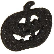 Prodotto Decorazione a dispersione Decorazione zucca di Halloween 4 cm nera, glitter 72 pz