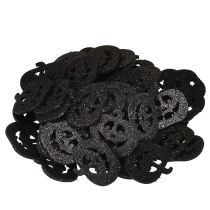 Prodotto Decorazione a dispersione Decorazione zucca di Halloween 4 cm nera, glitter 72 pz