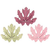 Prodotto Decorazioni sparse in legno foglie autunnali decorazione da tavolo viola rosa verde 4 cm 72 pz