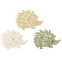 Prodotto Decorazione a dispersione decorazione riccio in legno verde marrone bianco 4x3 cm 72 pz