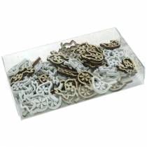 Prodotto Decorazione sparsa coniglietti, galline e uccellini Decorazione pasquale in legno da spargere 72 pz