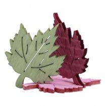 Decoro a dispersione legno foglie autunnali decorazione da tavola colorato 3x4cm 72p