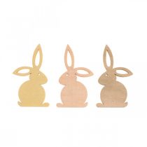 Prodotto Decorazioni sparse in legno, pezzi sparsi di Pasqua, coniglietto pasquale, toni gialli 4 cm, 72 pezzi