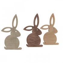 Decorazione a dispersione coniglietto pasquale in legno toni marroni 4 cm 72 pezzi