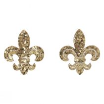Prodotto Decorazione sparsa Decorazione da tavola in legno Giglio di Natale oro 4 cm 72 pz