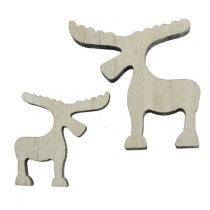 Prodotto Decorazione sparsa in legno alce, decorazione da tavolo, Avvento imbiancato 30 pz