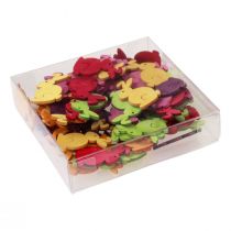 Prodotto Decorazione a dispersione Coniglietti pasquali in legno seduti colorati 2,5 cm x 4 cm 72 pz