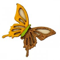 Prodotto Decorazione a dispersione farfalle in legno verde/giallo/arancio 3×4 cm 24 pz