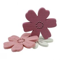 Prodotto Decorazione da tavolo sparsa fiori legno bianco rosa viola 3,5 cm 36 pezzi