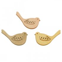Prodotto Decorazione sparsa uccello decorazione legno primavera giallo/beige/arancione Ø4cm 72 pz