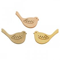 Prodotto Uccello sparso in legno decorativo primavera giallo/beige/arancione Ø4cm 72p