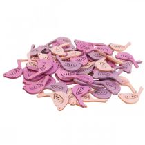 Prodotto Decorazioni sparse decorazioni per uccelli in legno, pezzi sparsi toni rosa 4 cm 72 pz