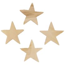 Decorazione sparsa Stelle di Natale Stelle in legno naturale Ø5,5 cm 12 pezzi