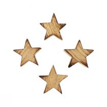 Prodotto Decorazione sparsa Stelle di Natale Stelle in legno fiammate Ø4cm 24pz