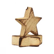 Prodotto Decorazione sparsa Stelle di Natale Stelle in legno fiammate Ø4cm 24pz