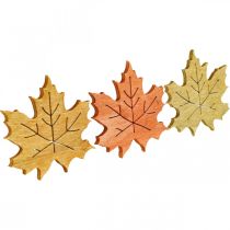 Prodotto Decorazione da tavola autunno, decorazione a dispersione legno foglia d&#39;acero L4cm 72p