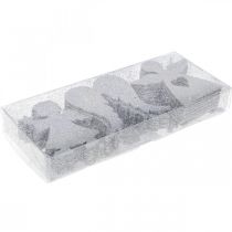 Prodotto Decorazione sparsa Decorazione angelo natalizio argento glitter H8cm 24 pz