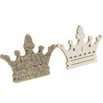 Prodotto Corona decorativa sparsa Natale in legno glitter B4cm 72 pz