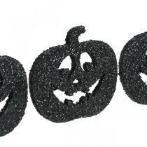 Prodotto Decorazione a dispersione Decorazione zucca di Halloween 4 cm nera, glitter 72 pz