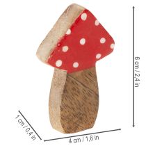 Prodotto Funghi decorativi in legno per la tavola e come idea regalo, 6 cm, 8 pezzi