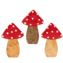 Prodotto Funghi decorativi in legno per la tavola e come idea regalo, 6 cm, 8 pezzi