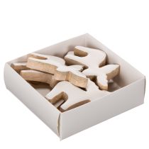 Prodotto Statuetta decorativa in legno di alce, in piedi, decorazione natalizia da spargere, 6 cm, 8 pezzi