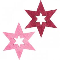 Prodotto Decorazione stelle in legno Decorazione sparsa Natale Viola H4cm 72 pz