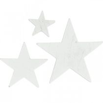 Decorazione a dispersione stelle in legno Natale bianco 2,5/4,5/6,5 cm 29p