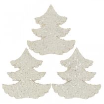 Prodotto Decorazione a dispersione Abete natalizio glitter bianco 4cm 72p