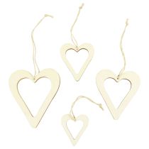 Prodotto Appendino decorativo cuori in legno cuore decorativo in legno naturale 6/8/10/12 cm 16 pezzi