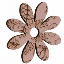 Prodotto Fiori in legno decorazione sparsi boccioli verde/rosa/blu/naturale Ø3,5–5cm 72p