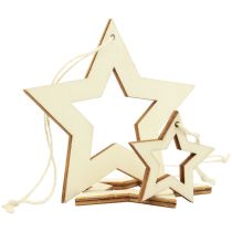 Prodotto Decorazione stelle in legno decorazione appendiabiti stella in legno naturale 6/8/10/12 cm 16 pezzi