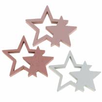 Prodotto Stelle decorative sparse rosa/bianco 36 pz