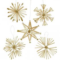 Prodotto Set Stelle Paglia Glitter Oro Decorazioni Natalizie Ø8cm 24pz