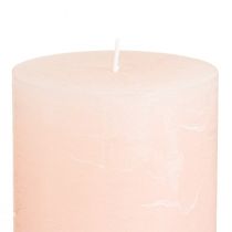 Prodotto Candele a colonna rosa, rosa chiaro, tinta unita, 70x100 mm, set da 4, candela pasquale, decorazione per matrimonio